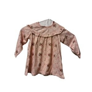 Gerber Modern Moments Girls Pink Candy Cane Bow Long Sleeve Gown‎ Pajamas 12M